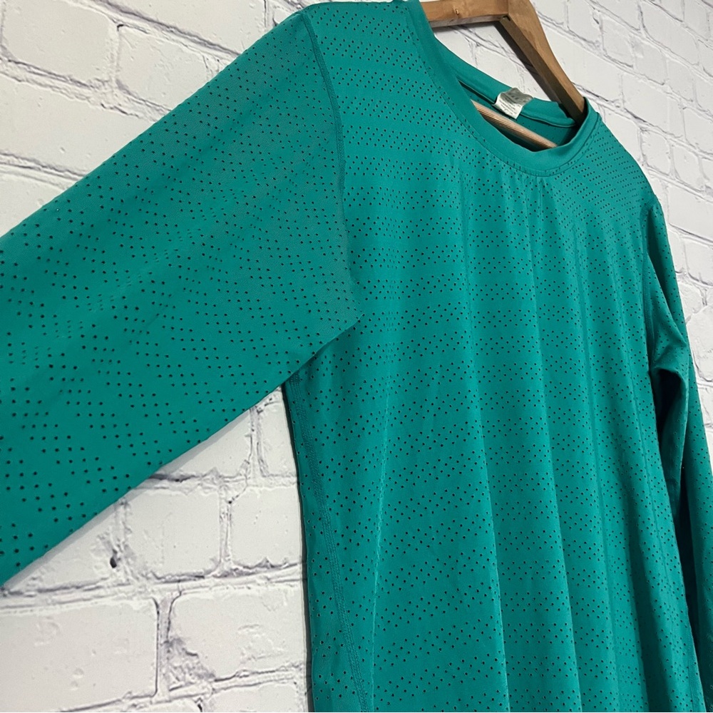 Zyia Long Sleeve Activewear Shirt Women's XL Chill Perforated Teal Gym Workout - Picture 5 of 9